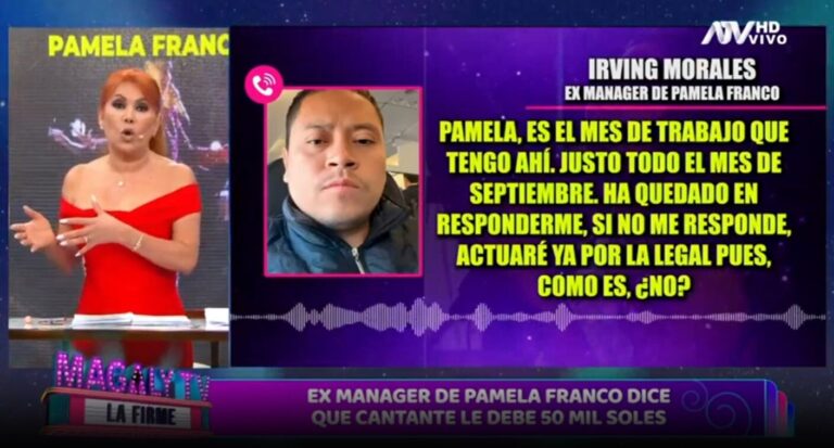 Exmánager de Pamela Franco le advierte por deuda de S/ 50 mil tras contratos cerrados: “Iré por la vía legal”