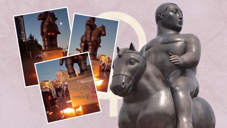 Incidentes y bloqueos en Bogotá durante el 25-N: vandalizaron estatua de Botero Incidentes y bloqueos en Bogotá durante el 25-N: vandalizaron estatua de Botero