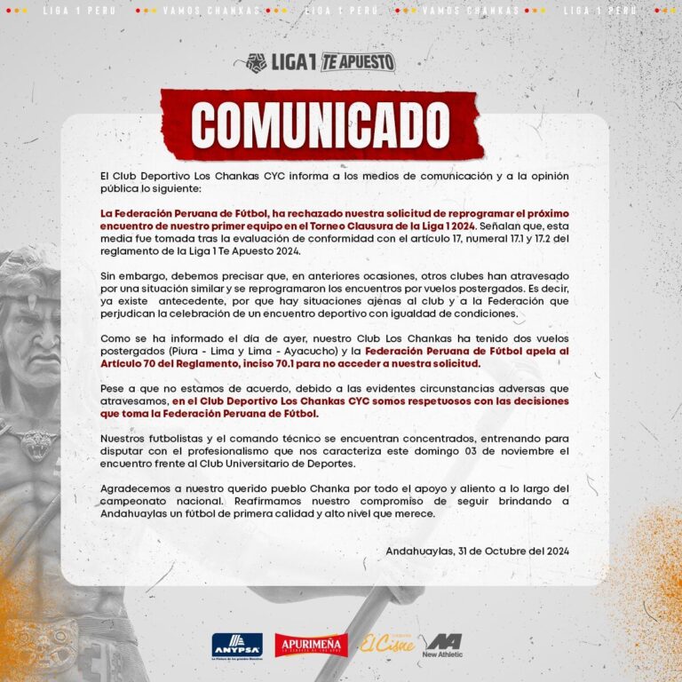 Universitario vs Los Chankas EN VIVO HOY: minuto a minuto por última fecha del Torneo Clausura de la Liga 1 2024