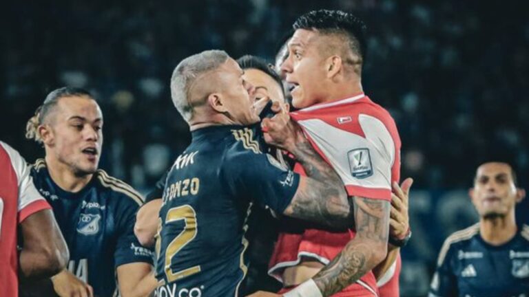 Pablo Peirano habló sobre pelea entre jugadores de Millonarios y Santa Fe al término del clásico capitalino: “Ningún jugador levantó la mano, un poco de empujones”