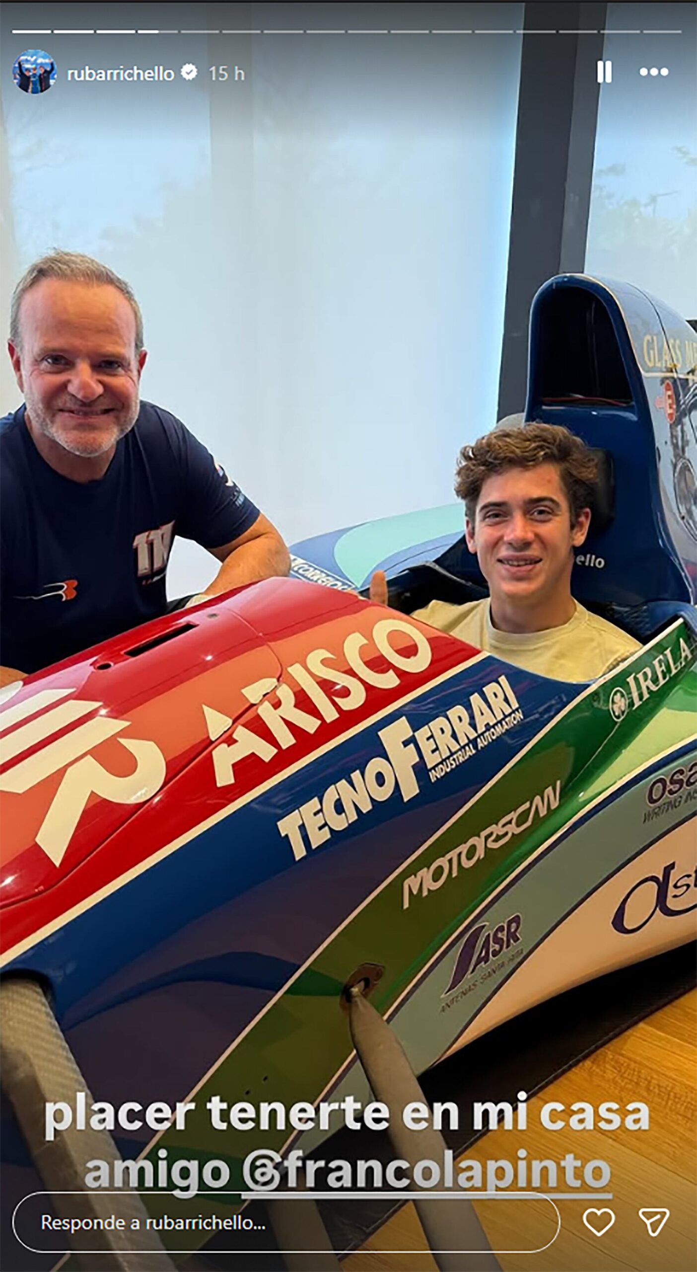 Colapinto visitó la casa de una figura brasileña de la F1 que le dio un respaldo clave y compartió un asado: “De las mejores personas del automovilismo”