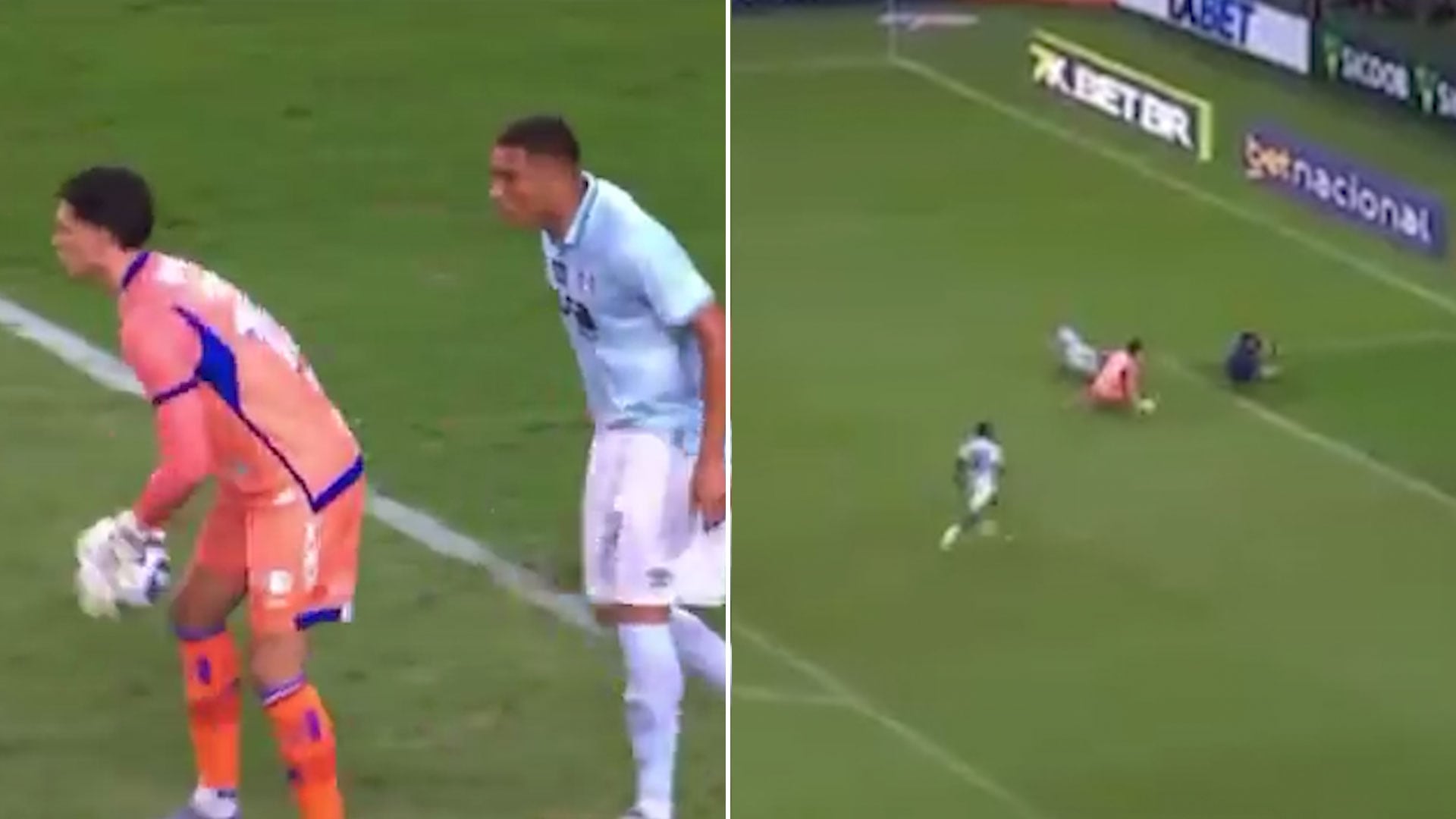 Esperó detrás del arquero, le robó el balón y marcó: el insólito gol que sufrió el Fortaleza de Palermo en su lucha por no descender